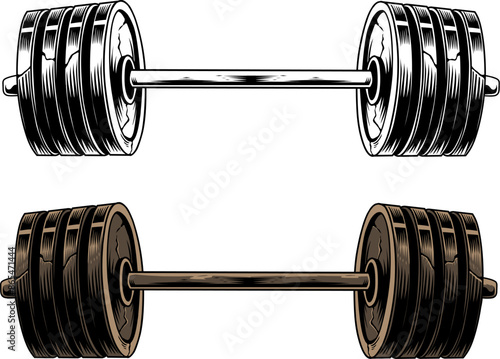 dumbbell set isolated illustration vector on white background