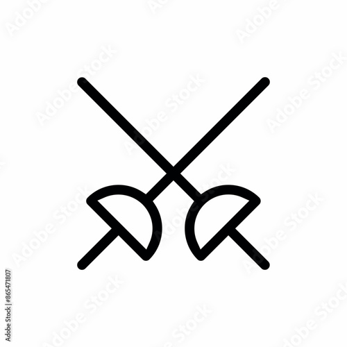 epee sword cross fencing icon