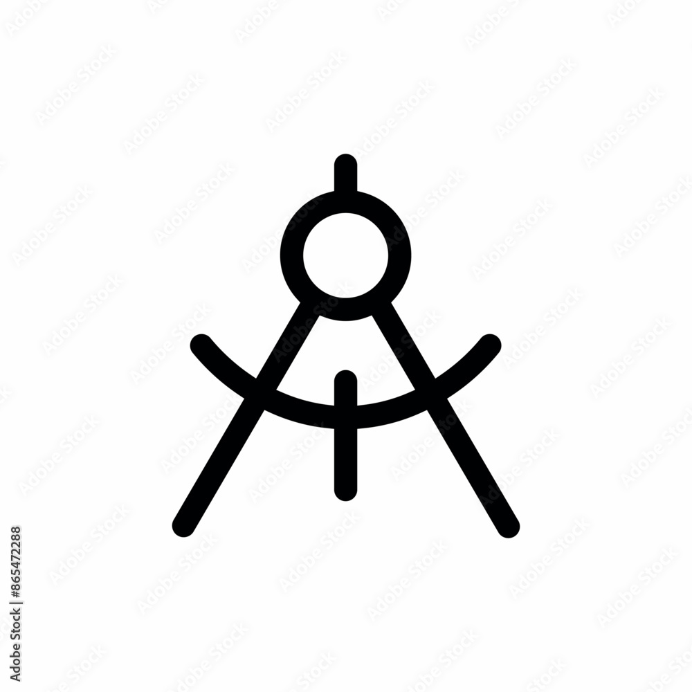 circle compass geometry tool icon circle compass geometry tool icon
