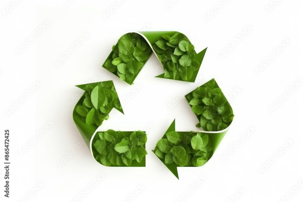 Green Leaves Forming Recycle Symbol Green Leaves Forming Recycle Symbol
