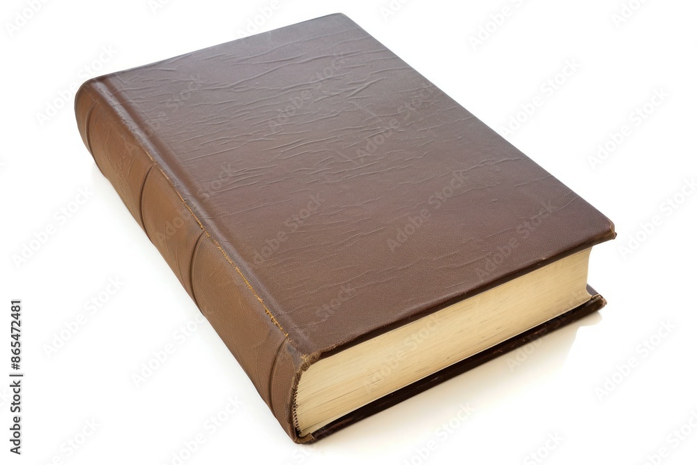 Leather Bound Book on White Background Leather Bound Book on White Background