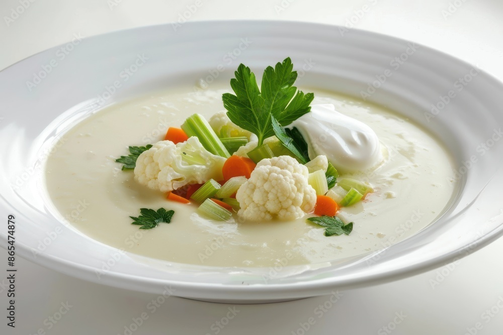 Cauliflower and Potato Soup with Sautéed Leeks and Fresh Tarragon Leaves Cauliflower and Potato Soup with Sautéed Leeks and Fresh Tarragon Leaves