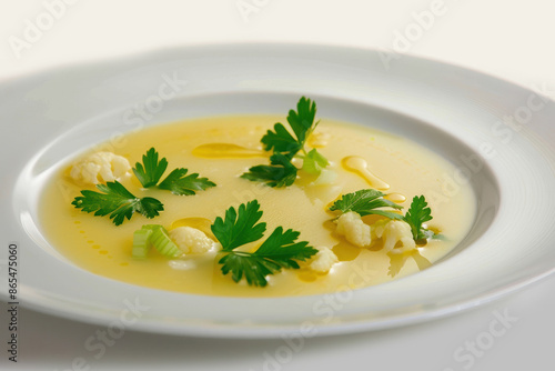 Elegant Cauliflower and Leek Soup with Chicken Stock