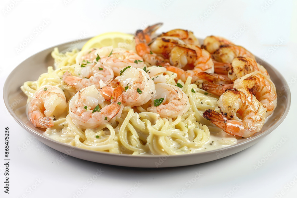 Indulgent Shrimp and Cauliflower Spaghetti in Alfredo Sauce Indulgent Shrimp and Cauliflower Spaghetti in Alfredo Sauce