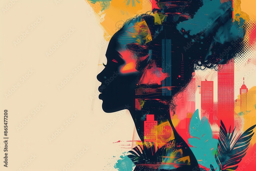 © watanu - Animation of creative process in flat fashion design close up, focus on, copy space Colorful and dynamic visuals Double exposure silhouette with animated design tools © watanu - Animation of creative process in flat fashion design close up, focus on, copy space Colorful and dynamic visuals Double exposure silhouette with animated design tools