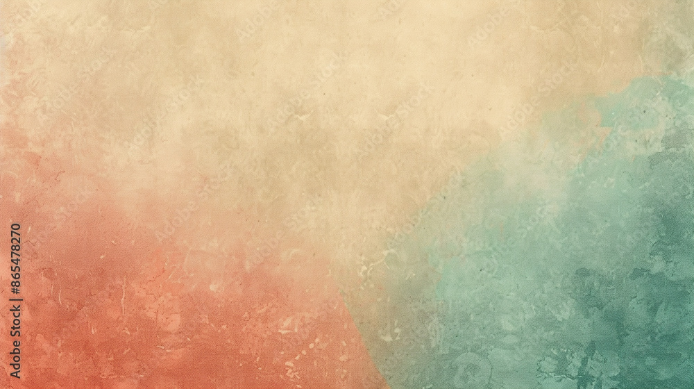 Naklejka premium Terracotta red, light beige, & muted teal gradient background. PowerPoint and Business background