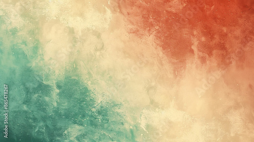 Terracotta red, light beige, & muted teal gradient background. PowerPoint and Business background