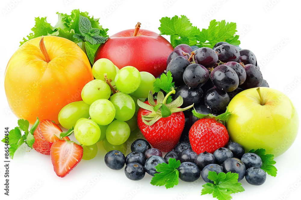 Fruits and vegetables are piled together. Fruits and vegetables are piled together.