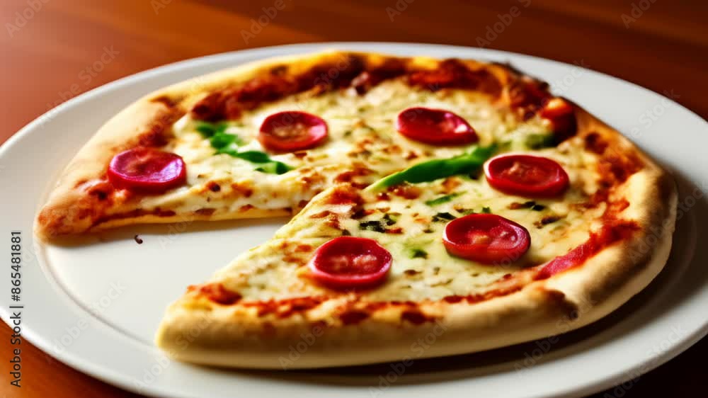 Deliciously cheesy pizza ready to be savored Deliciously cheesy pizza ready to be savored