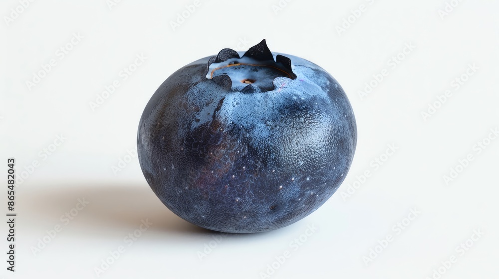 Close-up of a single fresh blueberry on a white background. Perfect for use in food and nutrition-related designs and projects. Close-up of a single fresh blueberry on a white background. Perfect for use in food and nutrition-related designs and projects.