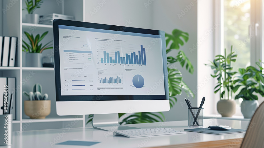 Fototapeta premium Cgi dashboard at table office desk