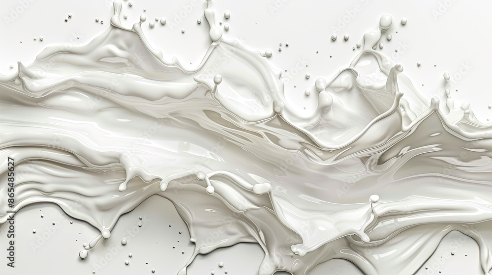 Dynamic splash of white liquid creating an artistic wave pattern against a clean background, showcasing fluid motion and abstract design. Dynamic splash of white liquid creating an artistic wave pattern against a clean background, showcasing fluid motion and abstract design.