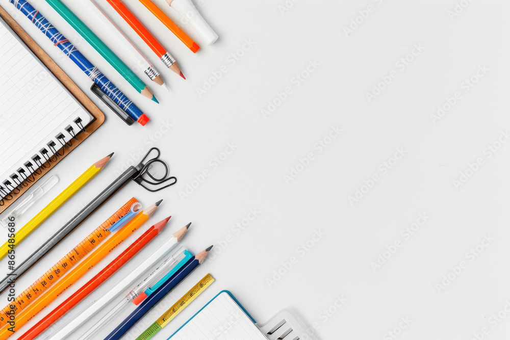school supplies on a white background school supplies on a white background