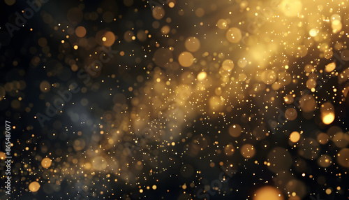 Golden Lights Background with Sparkling Glitter. beautiful gold light 