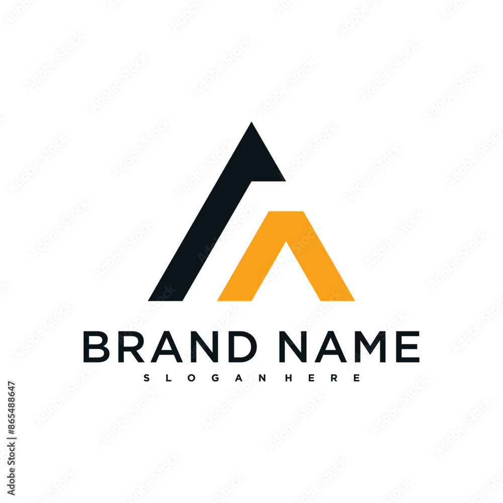 Creative abstract initial letter A logo design. Preamium Vector