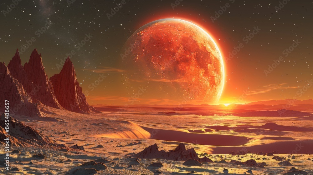 Red alien planet surface. Red alien planet surface.