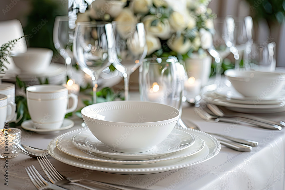 White decoration luxurious restauran White decoration luxurious restauran