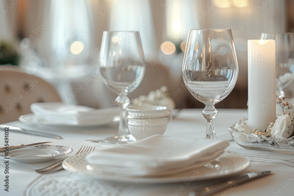 White decoration luxurious restauran White decoration luxurious restauran
