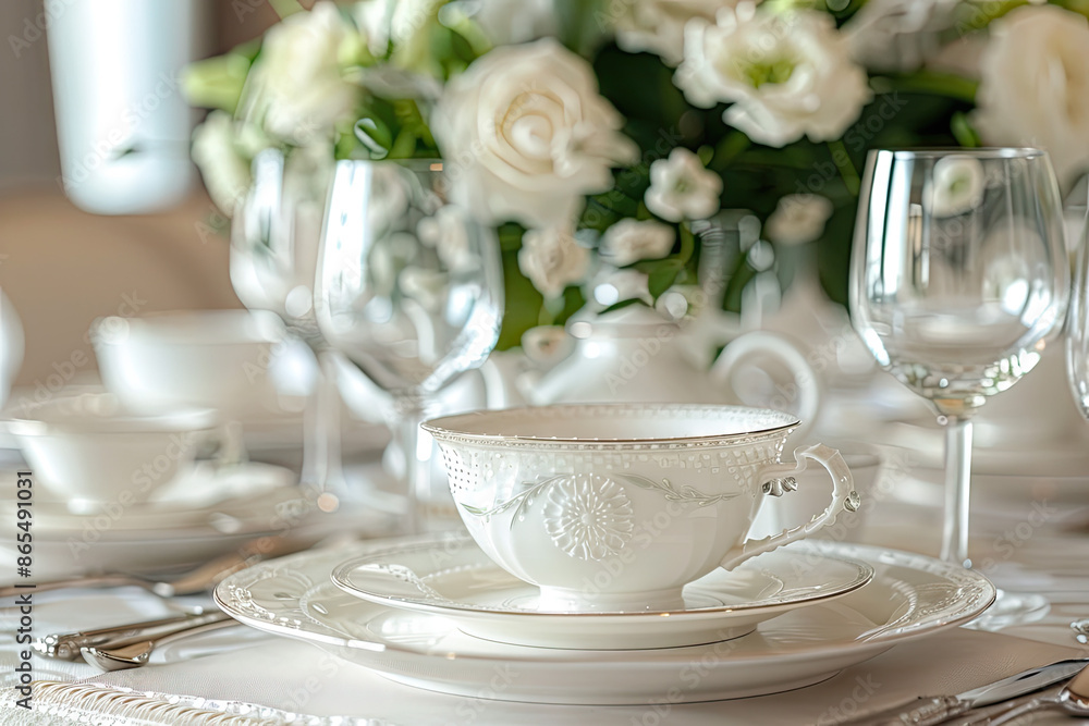 White decoration luxurious restauran White decoration luxurious restauran