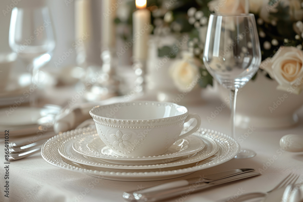 White decoration luxurious restauran White decoration luxurious restauran