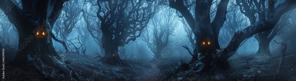 cold fog in the forest