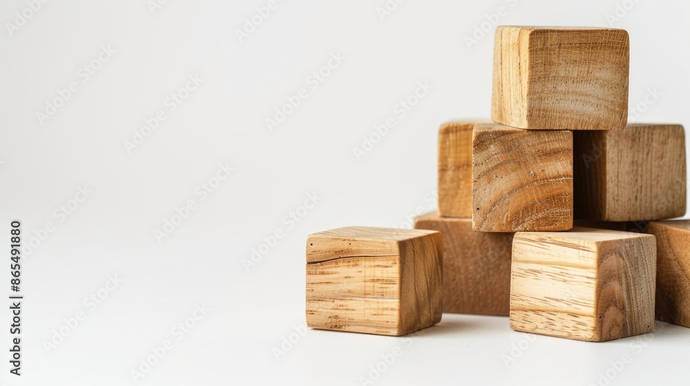 Educational concept with wooden cubes white background and space for text Educational concept with wooden cubes white background and space for text