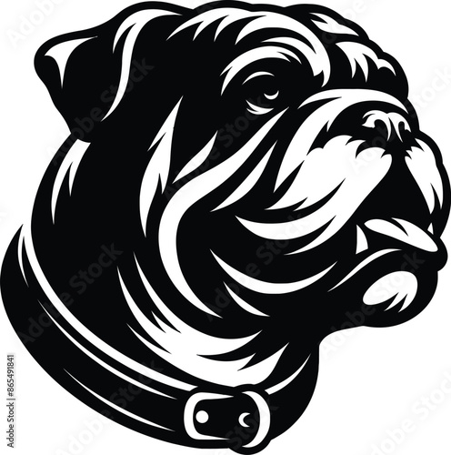 Wallpaper Mural A Bulldog vector, silhouette. A Bulldog face vector, silhouette  Torontodigital.ca