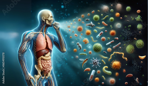 The spread of pathogens in the human body