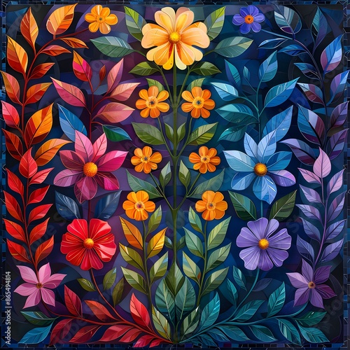 Botanical Pride, A display of LGBTQ pride flags intertwined with botanical elements, celebrating national diversity. Art Nouveau, full ultra hd, high resolution
