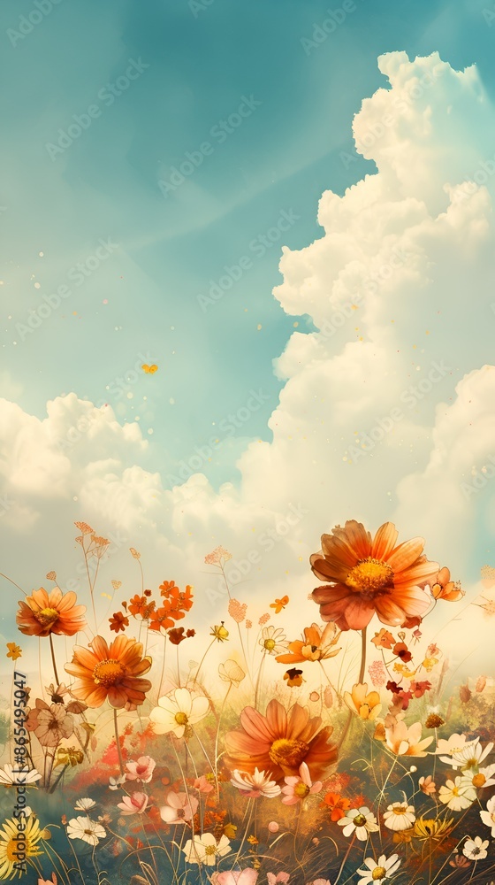 Summer Flowers in a Field. Summer Flowers in a Field.