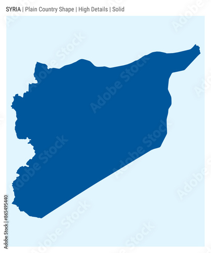 Syria plain country map. High Details. Solid style. Shape of Syria. Vector illustration.