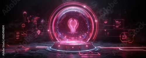 Mystical portal in a dark place.