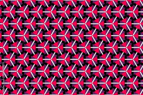 A pattern of triangles in red and purple color scheme