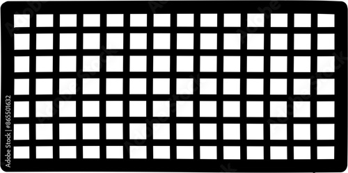 Rectangular frame with a grid pattern inside.