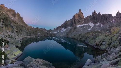 Mountain Lake Reflection at Dawn