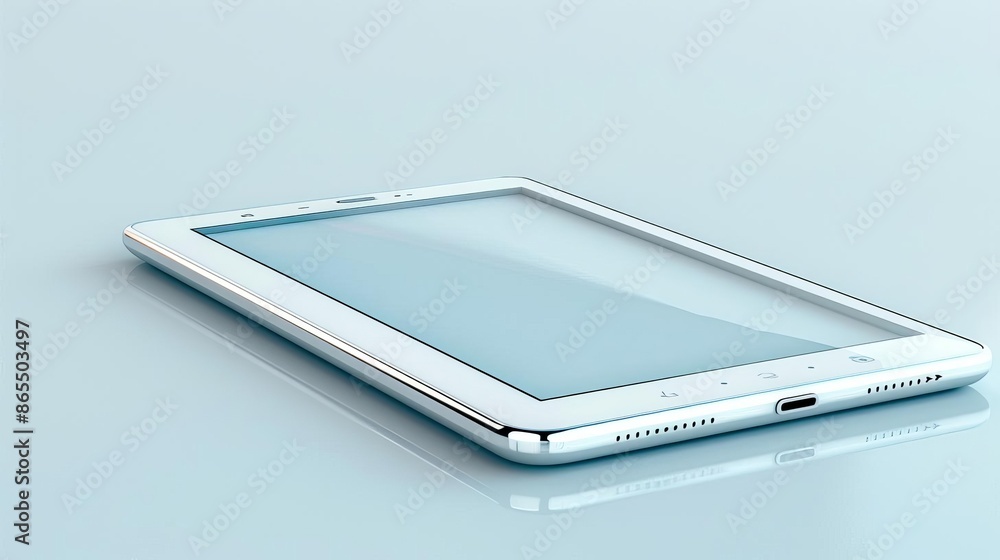 A high-definition close-up photo of a sleek tablet with a blank screen A high-definition close-up photo of a sleek tablet with a blank screen