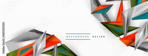 Minimal geometric abstract background. Low poly dynamic triangle design. Trendy techno business template for wallpaper, banner, background or landing
