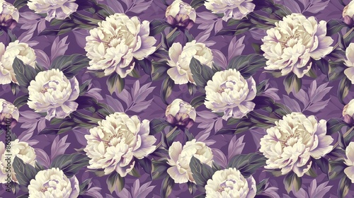 Vintage Seamless floral pattern with flowers, watercolor texture, lilac graceful pastel backgrounds. © JW Studio