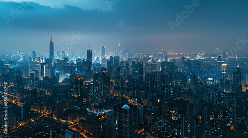 Wallpaper Mural Nighttime Skyline of a Densely Populated City Torontodigital.ca