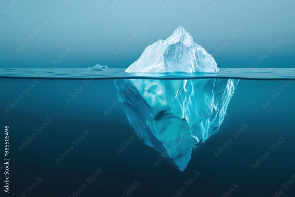 Obraz premium Majestic Iceberg, Large iceberg floating in calm waters, Polar Landscape