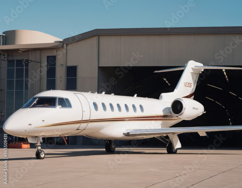 In attesa del decollo - Un jet privato scintillante sulla pista, pronto per un viaggio verso l'ignoto.
 photo