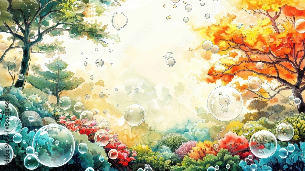 A serene coloring book illustration depicting a cluster of bubbles gently floating above a peaceful garden, inviting a calming and meditative coloring experience. A serene coloring book illustration depicting a cluster of bubbles gently floating above a peaceful garden, inviting a calming and meditative coloring experience.