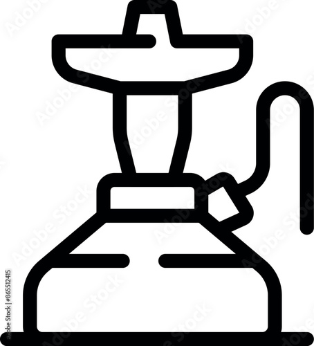 Line icon of a hookah, representing a traditional water pipe used for smoking flavored tobacco