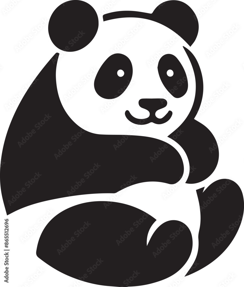 Fototapeta premium a panda silhouettes vector illustration