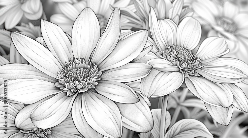 Explore the beauty of nature with this flower-themed coloring book. Each page is filled with detailed flower illustrations, offering a soothing and creative escape.
