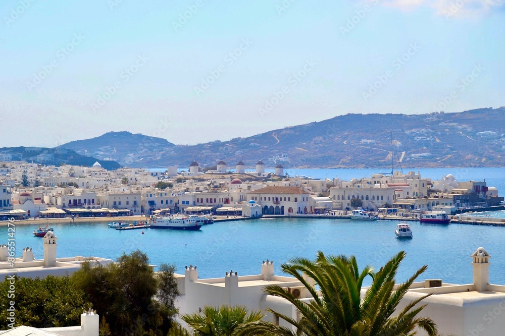 Fototapeta premium Mykonos Town Harbour, Mykonos Greece