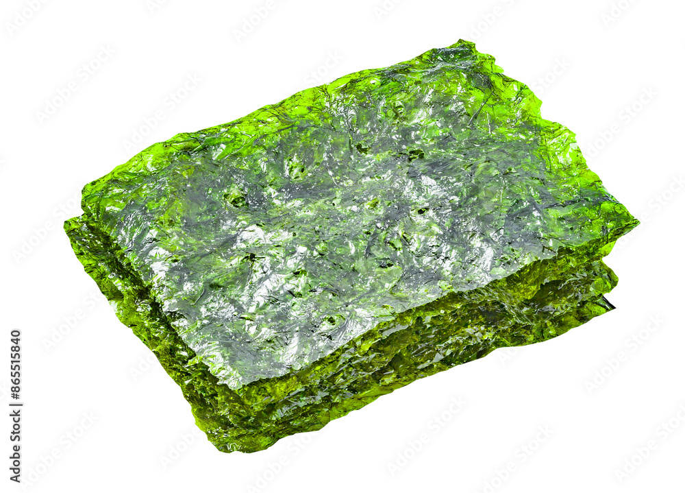 dried green pressed nori leaves isolated on a white background dried green pressed nori leaves isolated on a white background