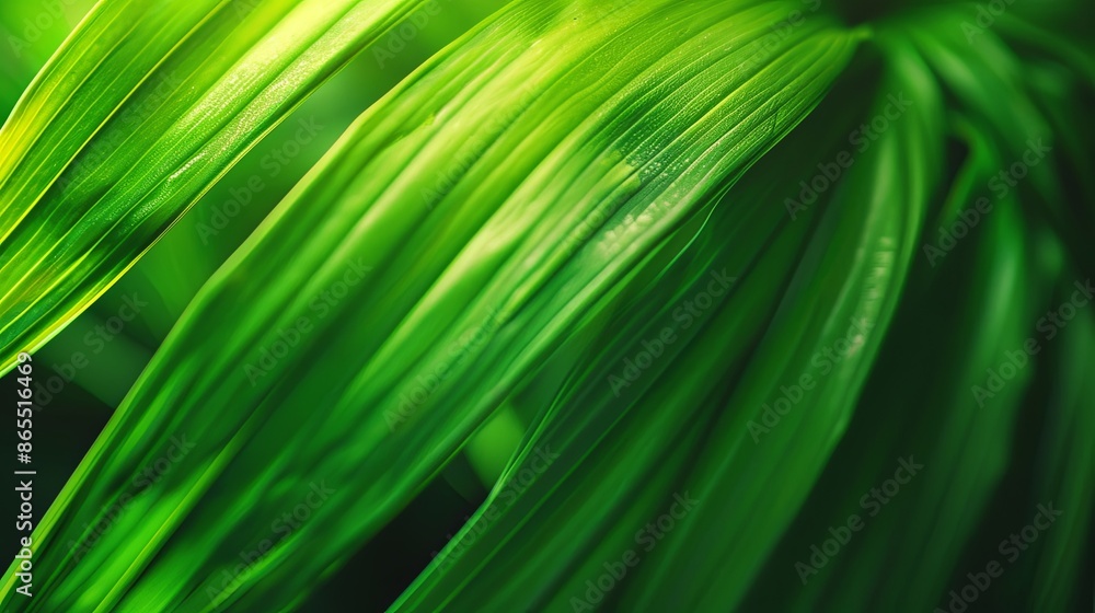 Green tropical plant close-up. Green tropical plant close-up.