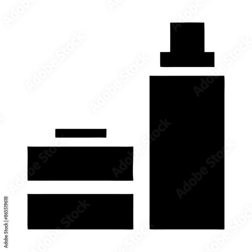 set of cosmetic bottles