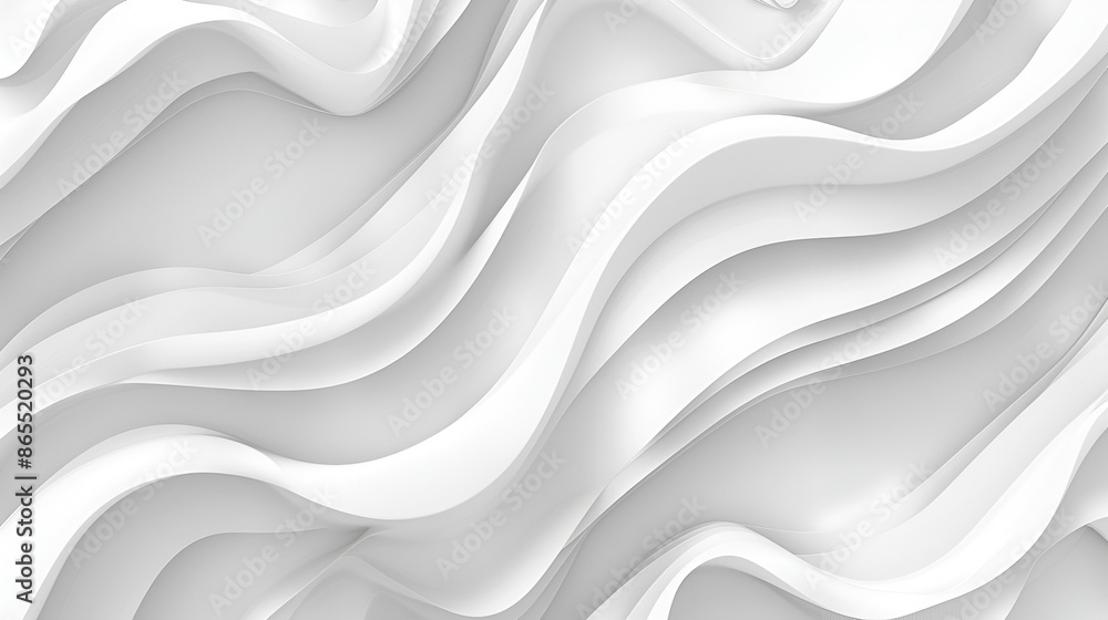 White light panel, background or banner made of waves ,3D abstract lines and curves, minimalist design, soft colors White light panel, background or banner made of waves ,3D abstract lines and curves, minimalist design, soft colors